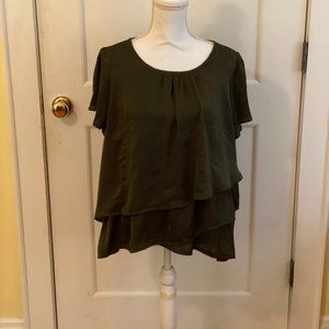 Green Ruffle Blouse